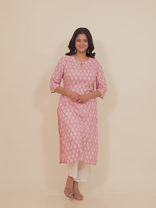 Soft Cotton Floral Kurta