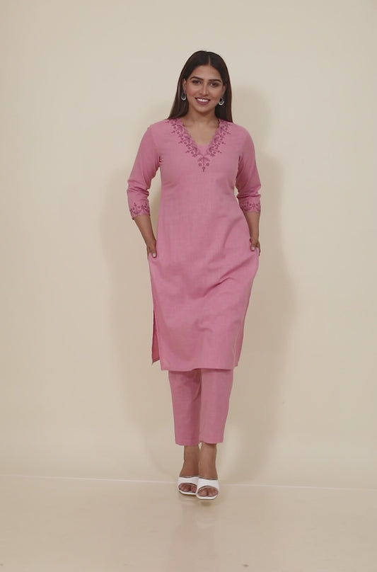 Khadi Cotton Solid Kurta