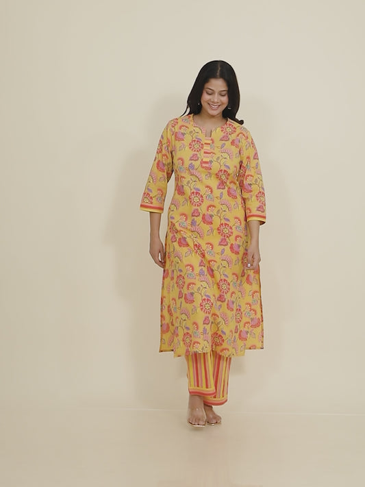 Soft Cotton Floral Kurta