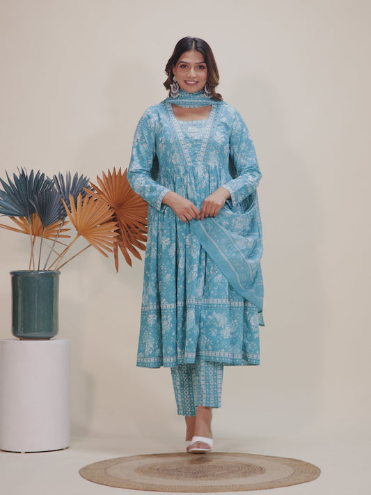 Soft Cotton Floral Kurta