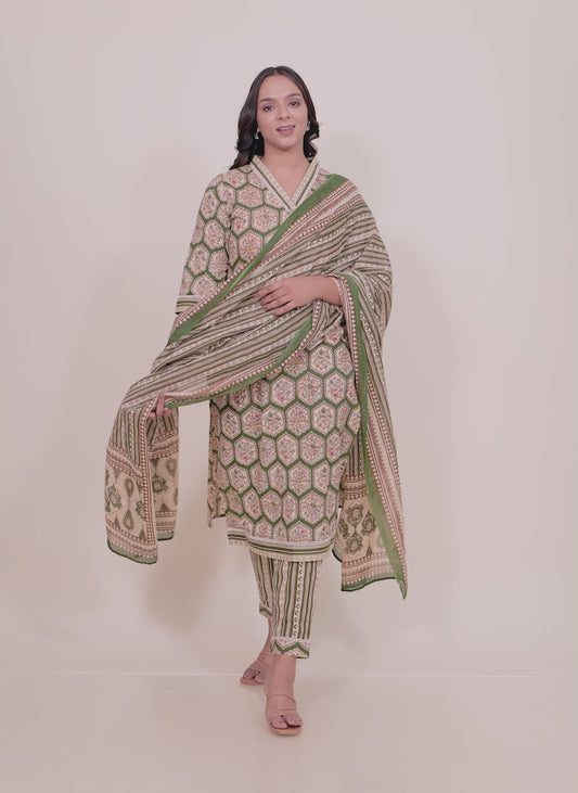 Soft Cotton Geometric Kurta