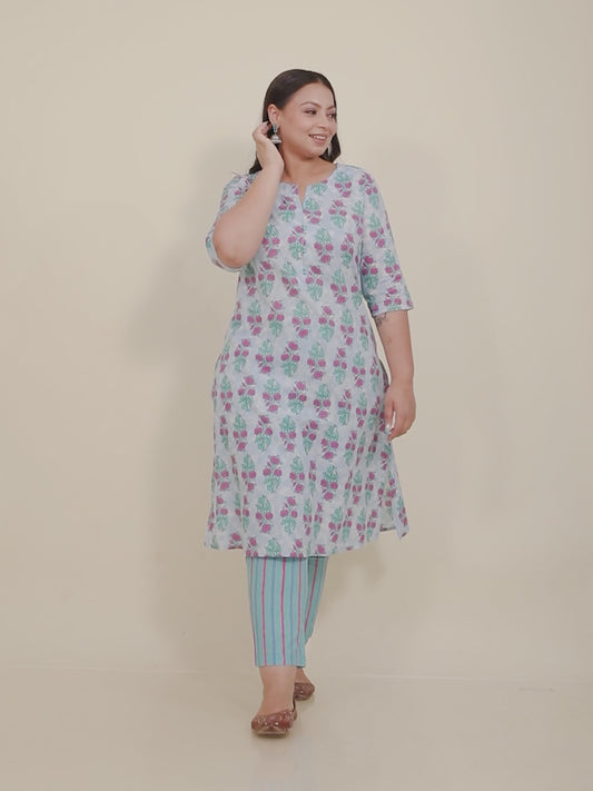 Soft Cotton Floral Kurta