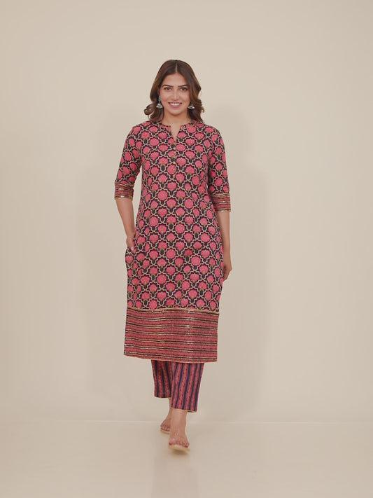 Soft Cotton Floral Kurta