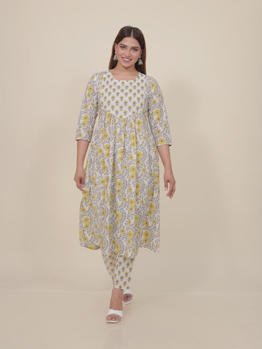 Soft Cotton Floral Kurta