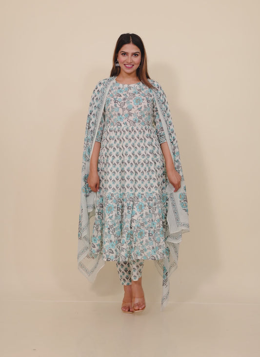 Soft Cotton Floral Kurta