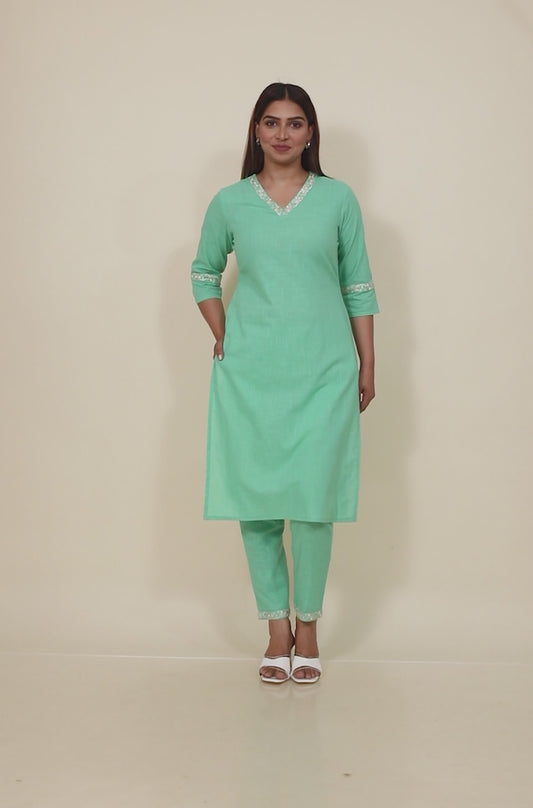 Khadi Cotton Solid Kurta