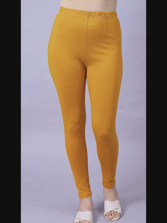 Knit Solid Mustard Leggings