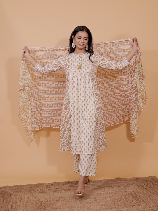 Soft Cotton Floral Kurta