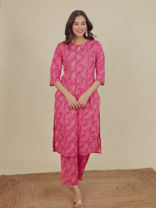 Soft Cotton Bandhani Kurta