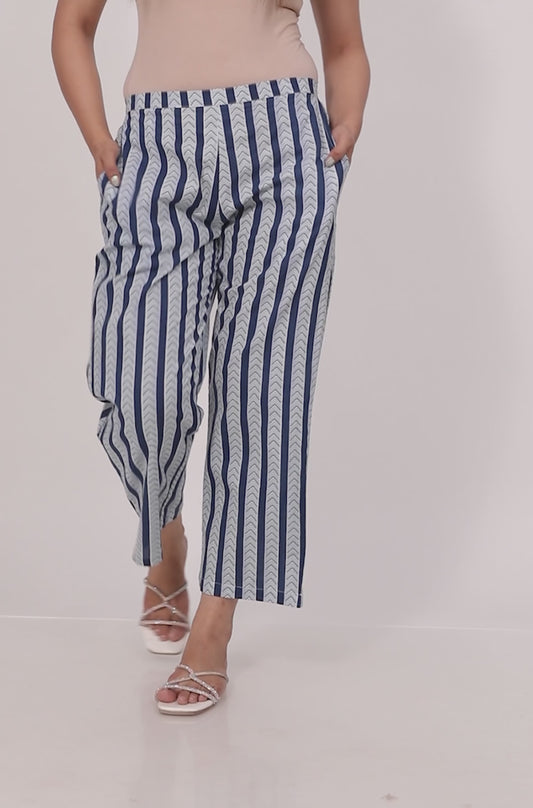 Soft Cotton Striped Pant