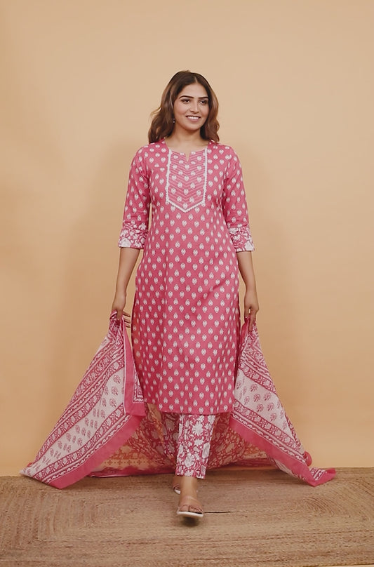 Soft Cotton Floral Kurta