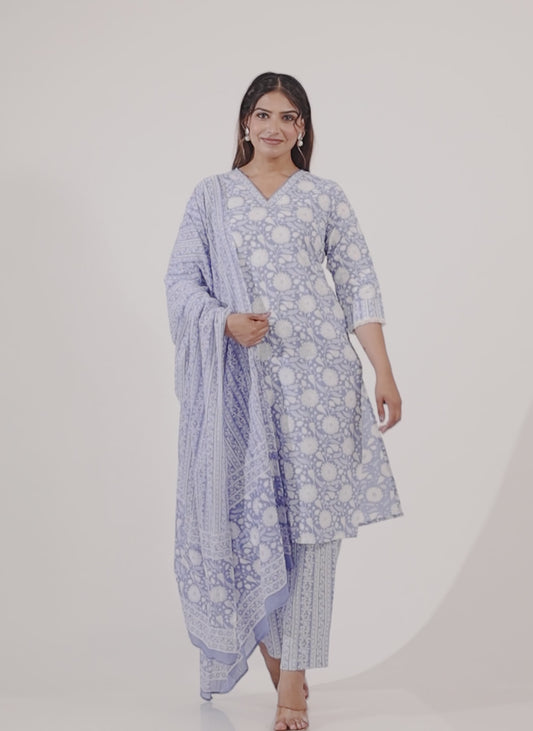 Soft Cotton Floral Kurta