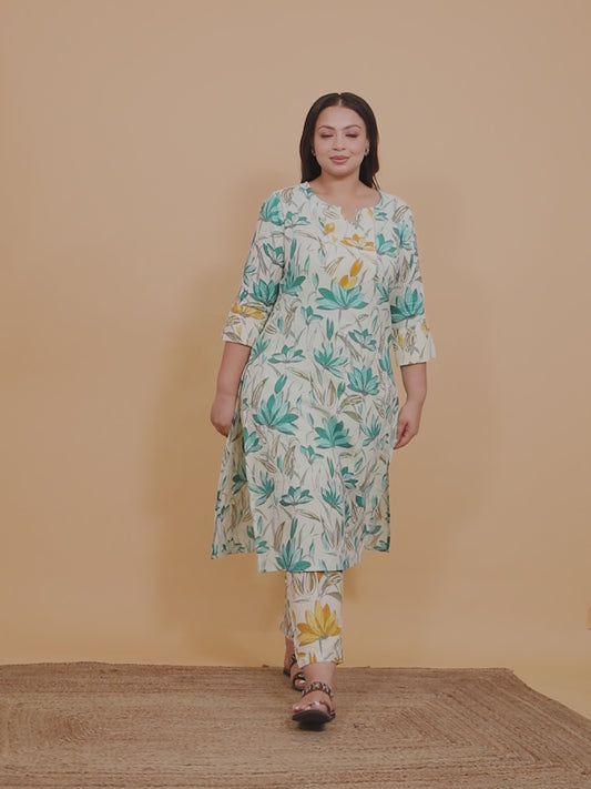 Soft Cotton Floral Kurta