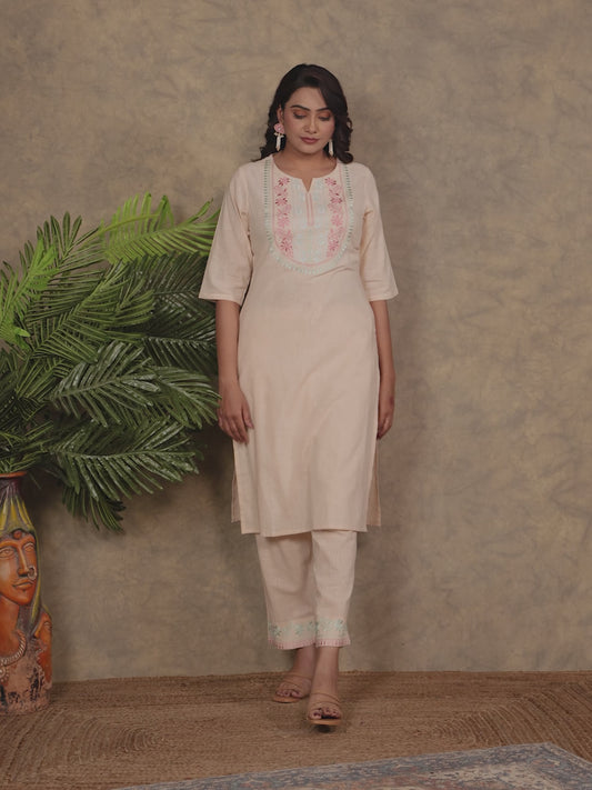 Khadi Cotton Solid Kurta