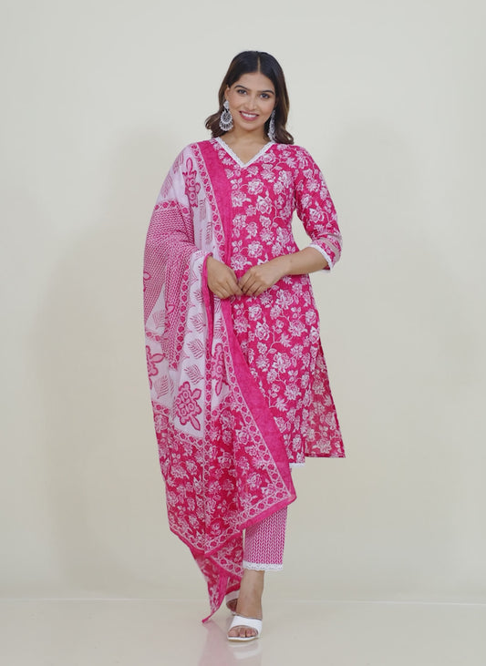 Soft Cotton Floral Kurta