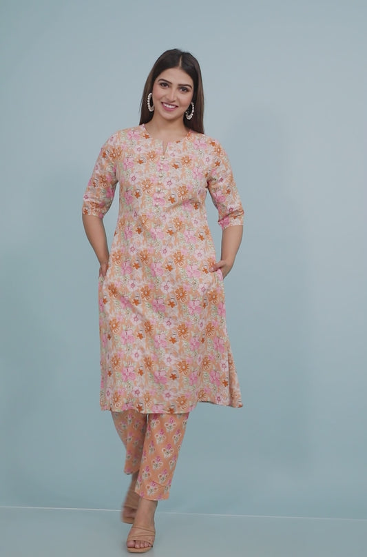 Soft Cotton Floral Kurta