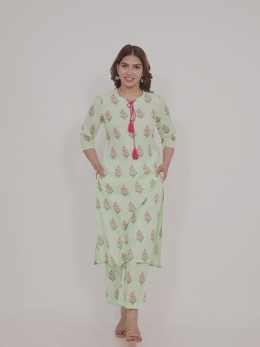 Soft Cotton Floral Kurta