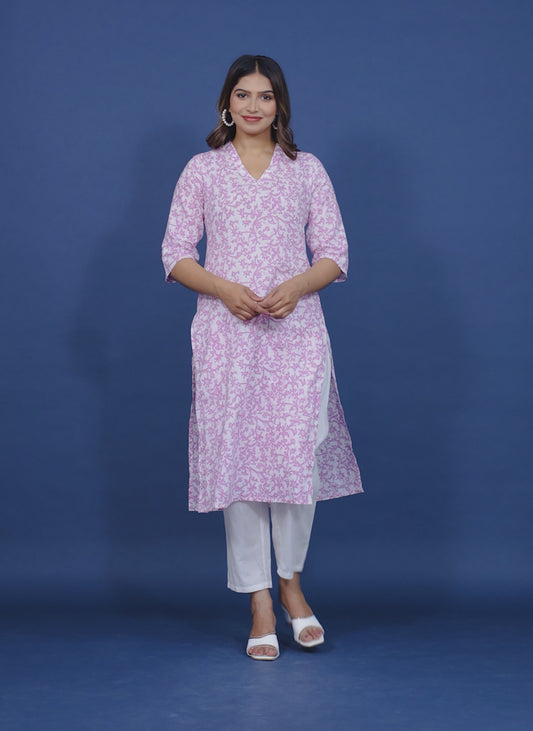 Soft Cotton Floral Kurta