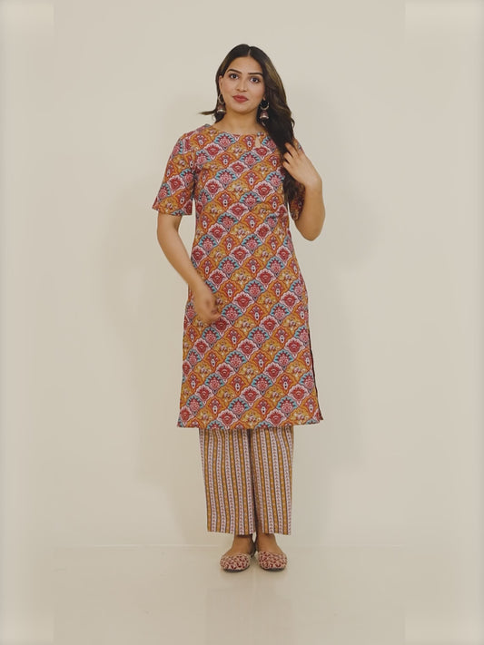 Soft Cotton Geometric Kurta