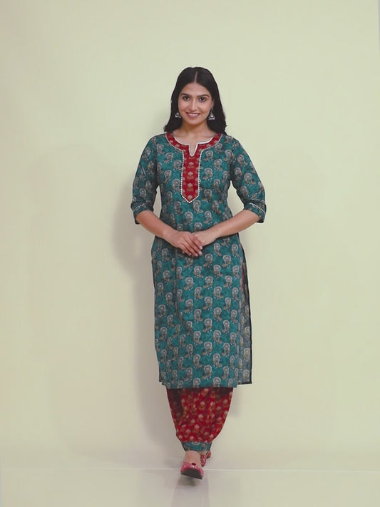 Soft Cotton Floral Kurta