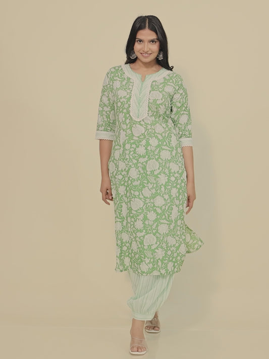 Soft Cotton Floral Kurta