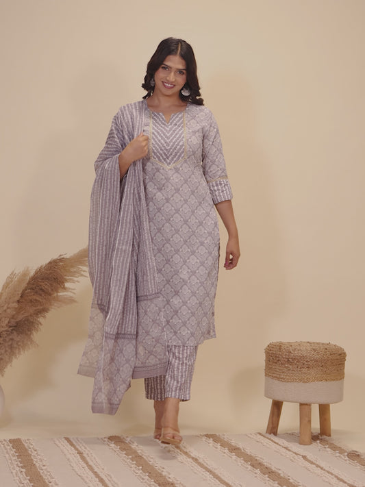 Soft Cotton Floral Kurta