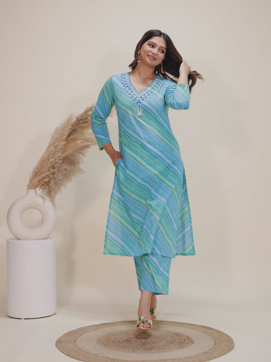 Soft Cotton Leheriya Kurta