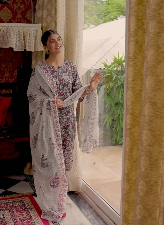 Soft Cotton Floral Straight Multicolor Kurta