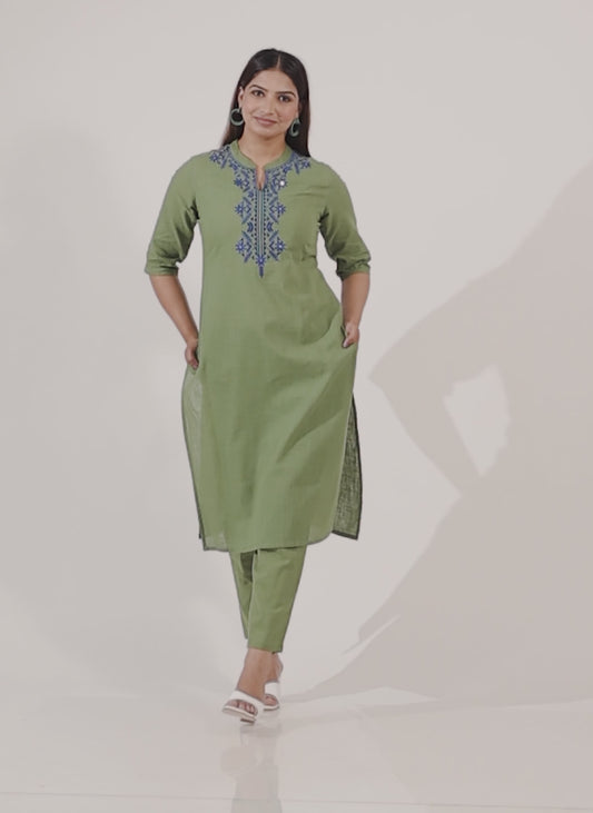 Khadi Cotton Solid Kurta