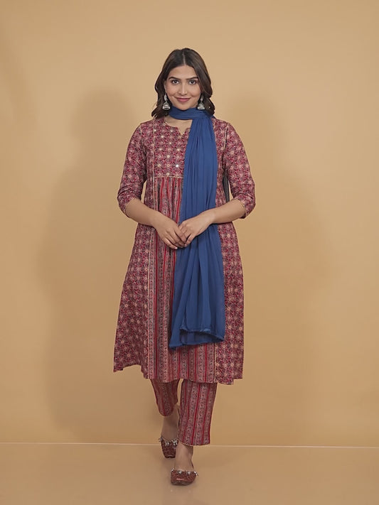 Soft Cotton Geometric Kurta