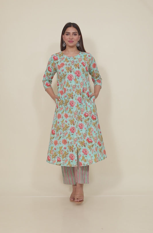 Soft Cotton Floral Kurta