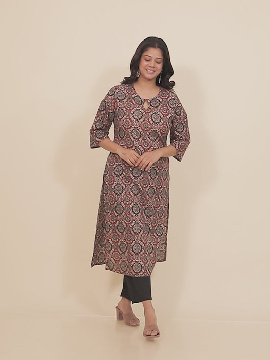 Soft Cotton Ajrakh Kurta