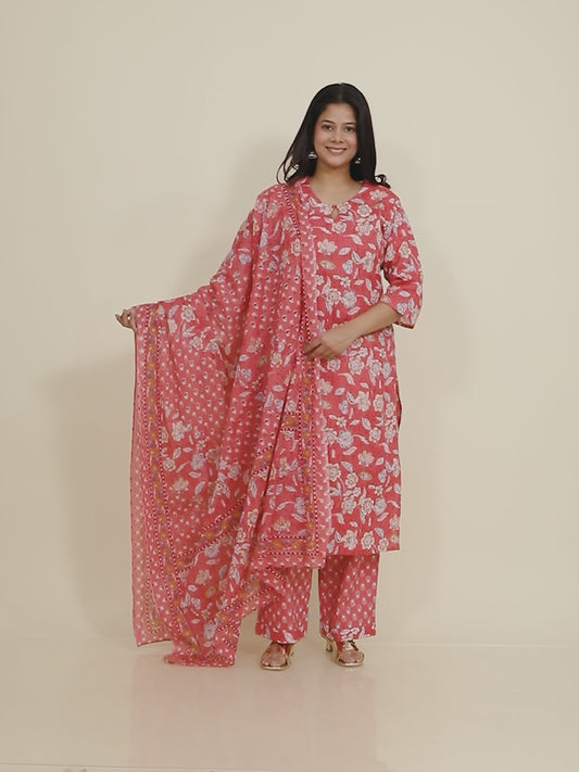 Soft Cotton Floral Kurta