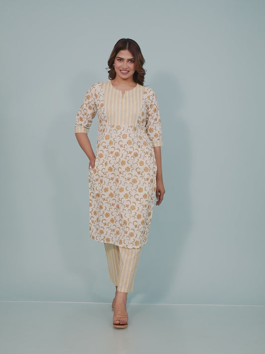 Soft Cotton Floral Kurta