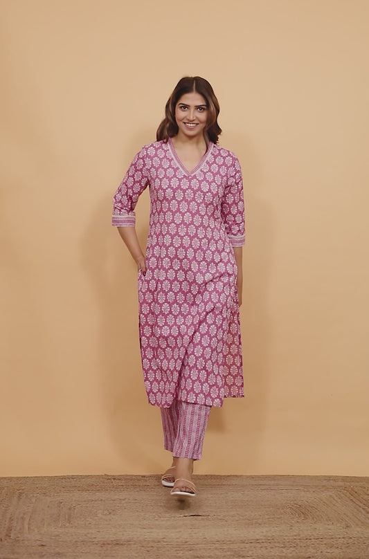 Soft Cotton Floral Kurta