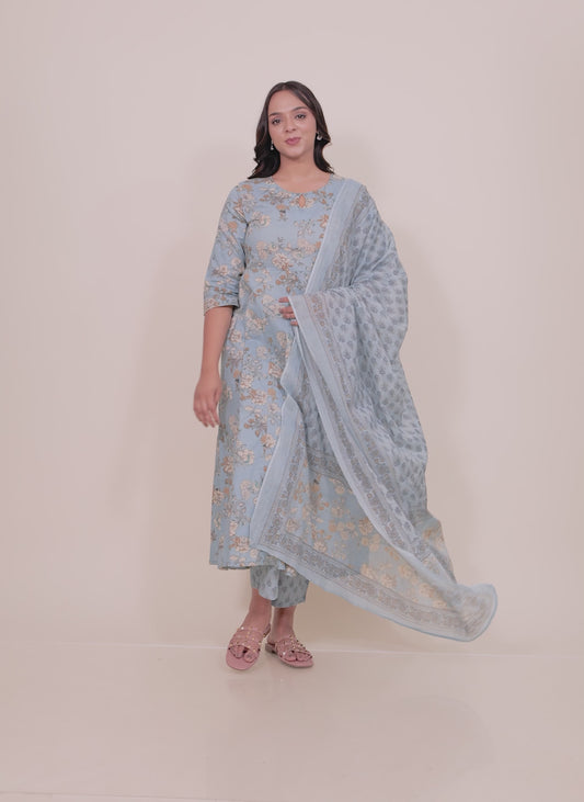 Soft Cotton Floral Kurta