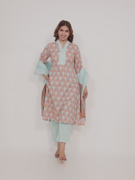 Soft Cotton Floral Kurta