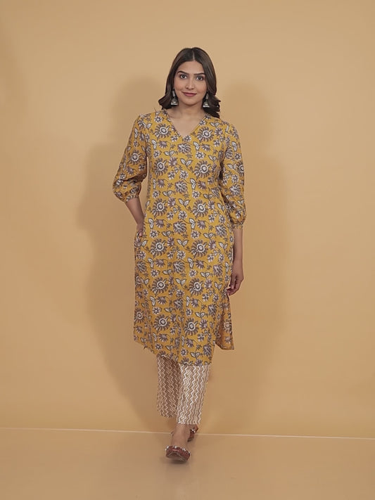 Soft Cotton Floral Kurta