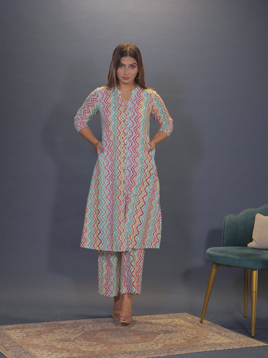 Soft Cotton Chevron Kurta