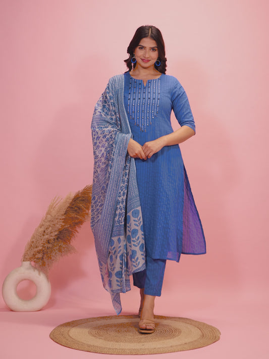 Textured Cotton Solid Kurta