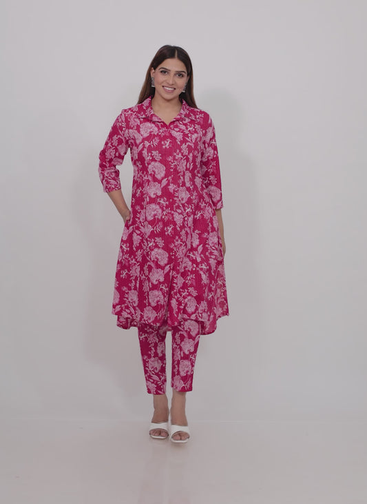 Kantha Cotton Floral Kurta