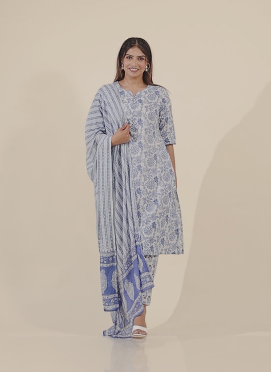 Soft Cotton Floral Kurta