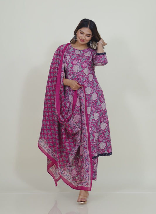 Soft Cotton Floral Kurta