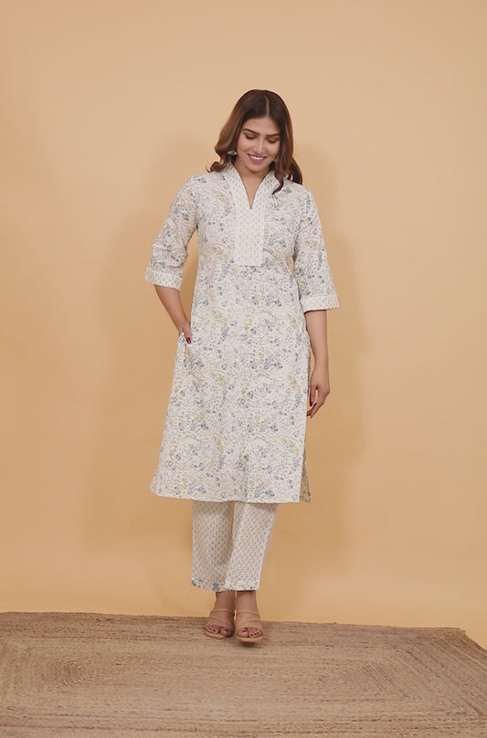 Soft Cotton Floral Kurta