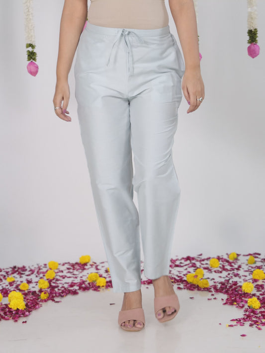 Organza Floral Blue Tapered Trousers