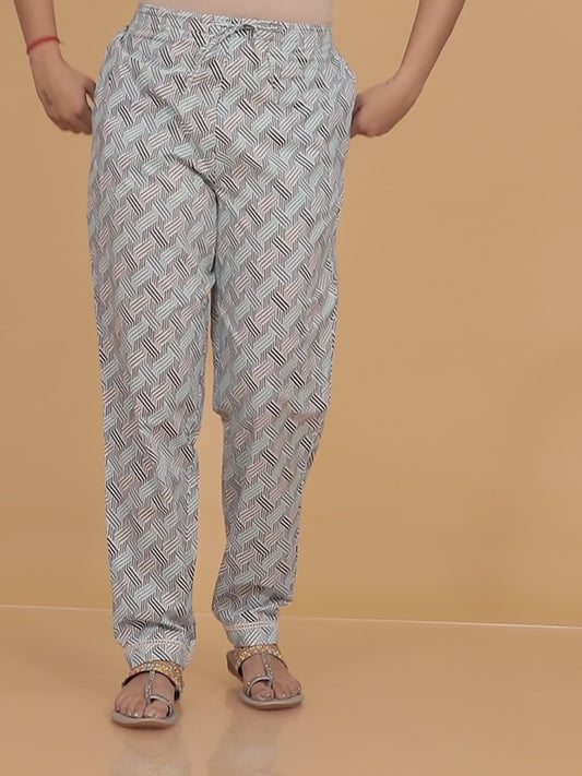 Soft Cotton Geometric Pant