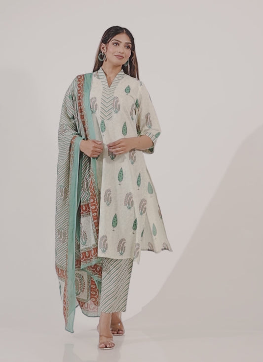 Soft Cotton Floral Kurta