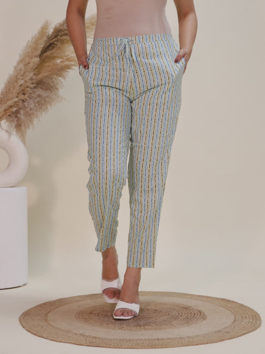 Soft Cotton Striped Pant