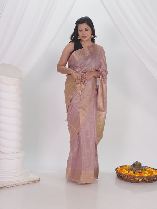 Kota Doria Onion Pink Saree