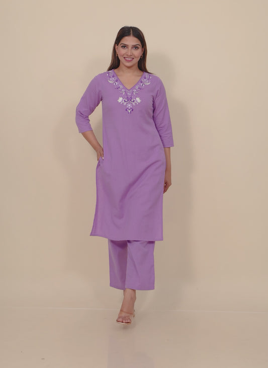 Linen Cotton Solid Kurta